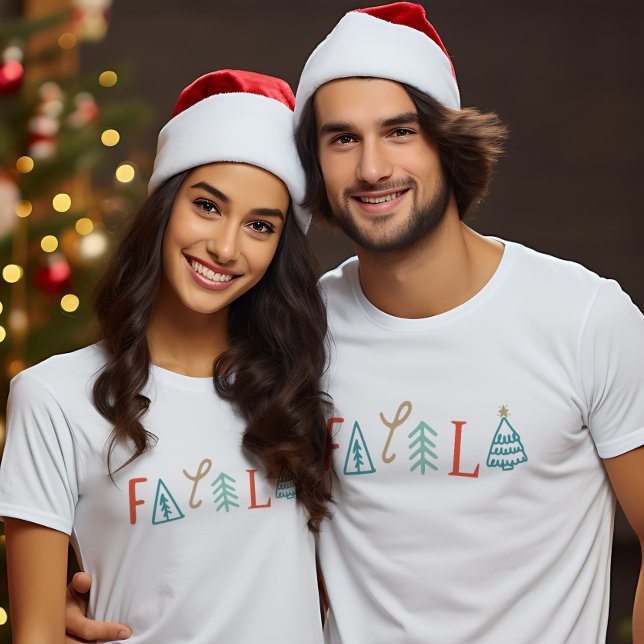 Camiseta Fa La Funny Natal Férias (Fa La La Funny Christmas Tree Holiday T-Shirt)