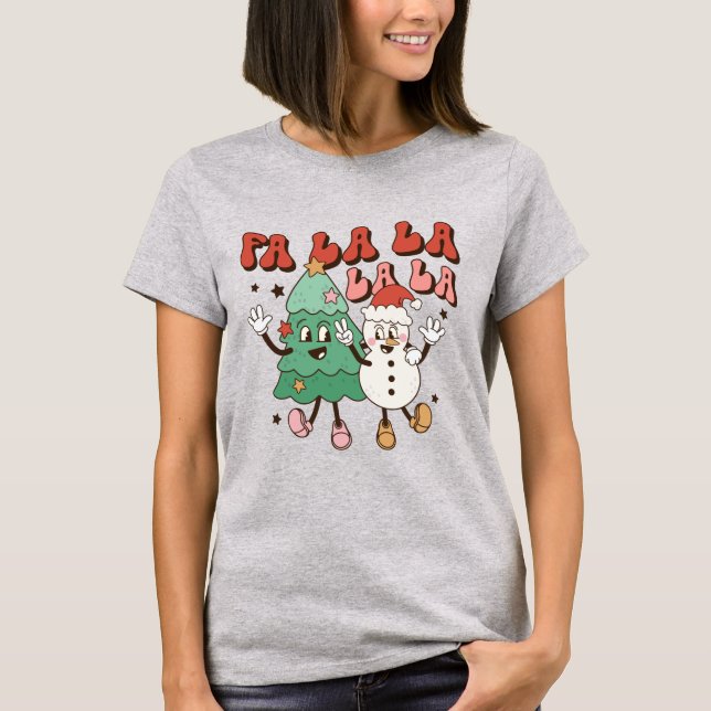 Camiseta Fa La La Christmas Holiday T-Shirt (Frente)