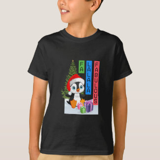 Camiseta Fa La La Fabulosa Natal Pinguins Crianças"