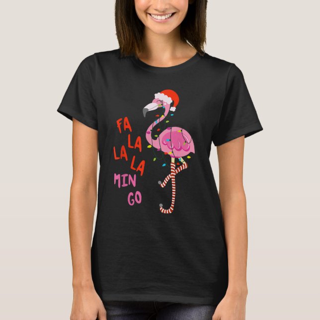Camiseta Fa La La Flamingo Christmas (Frente)