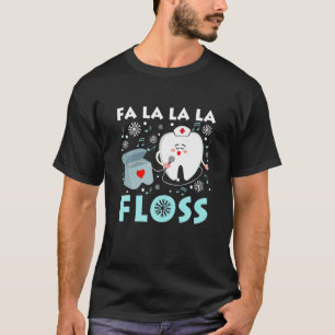 Camiseta Fa La La Floss Xmas Dentista Dentista Dental Snowy