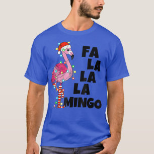 Camiseta Fa La La La Mingo Flamingo Christmas Xmas Lights H