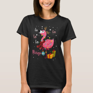 Camiseta Fa La La La Mingo Flamingo Para O Natal Paja