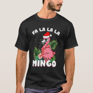 Camiseta Fa La La La Mingo Papais noeis Flamingos Para O Na