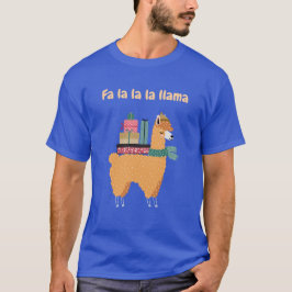 Camiseta Fa la la lhama Férias/Camisa de Natal