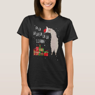 Camiseta Fa La La Lhama Lhama Natal Mulheres Homens Crian