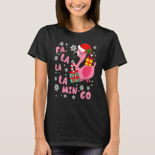 Camiseta Fa La La Mingo Flamingo Natal Papai Noel Xmas Luz