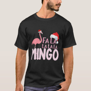 Camiseta Fa La La Mingo Flamingo Para O Natal