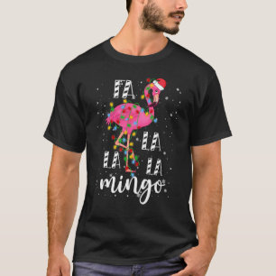 Camiseta Fa La La mingo Flamingo Para O Natal Paja