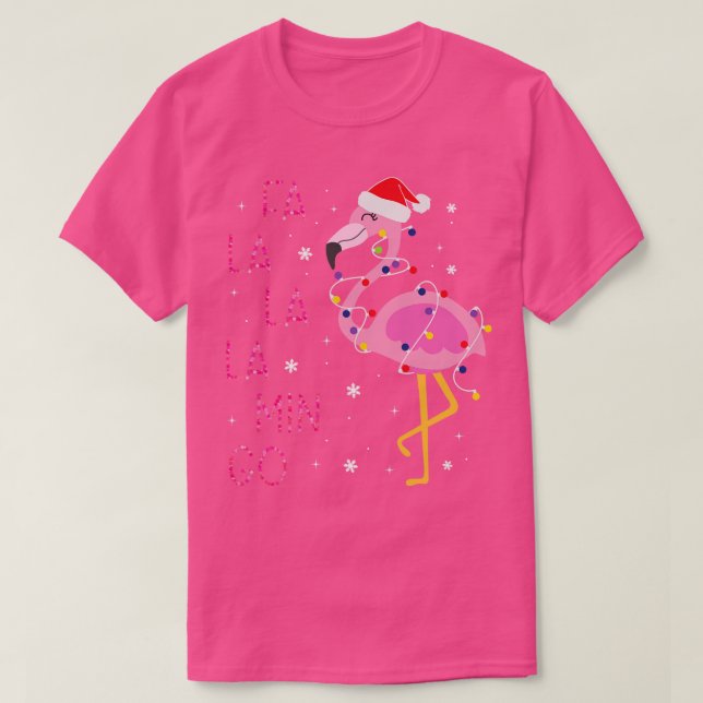 Camiseta Fa La La mingo Flamingo para o presente de Natal (Frente do Design)
