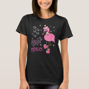 Camiseta Fa La La Mingo Natal Flamingo Papai Noel Cana de A