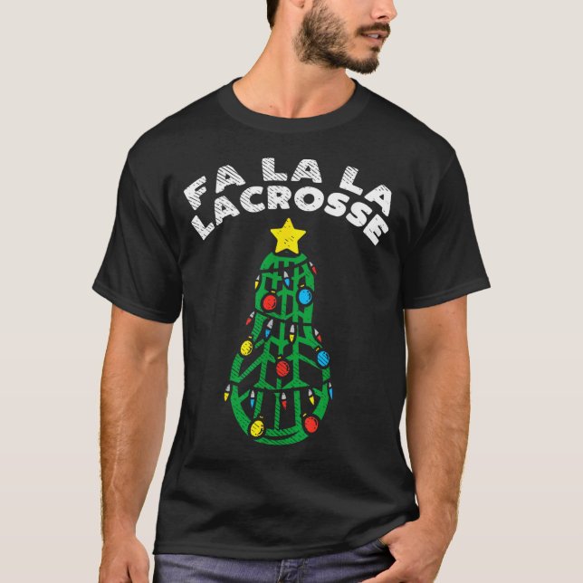 Camiseta Fa La Lacrosse Funny Christmas Lax Player Goalie T (Frente)