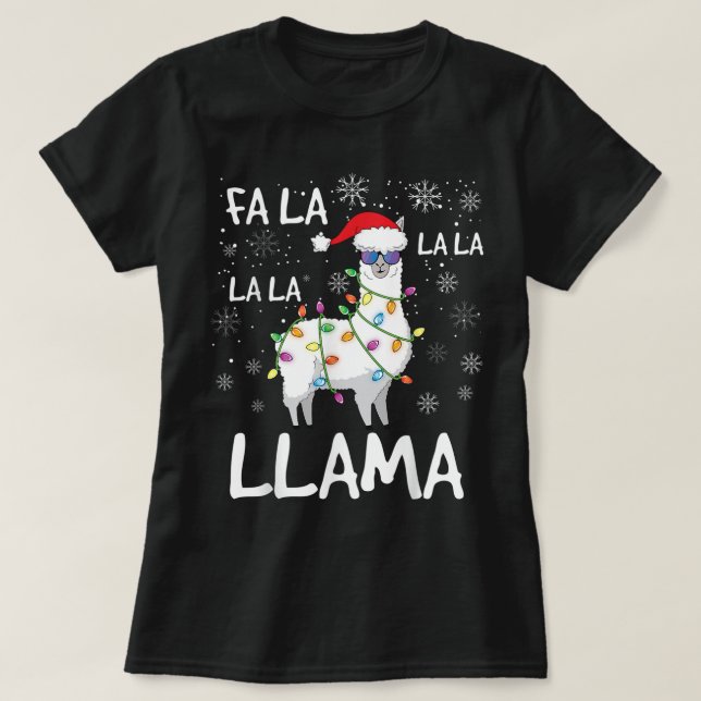 Camiseta Fa La Llama Mulheres Homens Crianças Engraçado Lla (Frente do Design)
