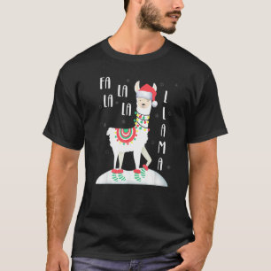 Camiseta Fa La Llama Papai noel Natal Engraçado Xmas