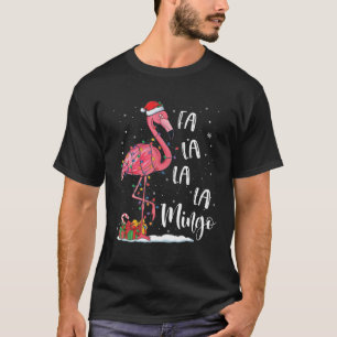 Camiseta Fa La Mingo Flamingo Lover Christmas Pajamas Xm