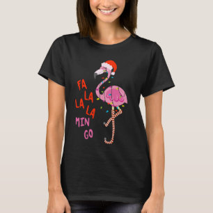 Camiseta Fa La Mingo Flamingo Natal Tropical Xmas Tr