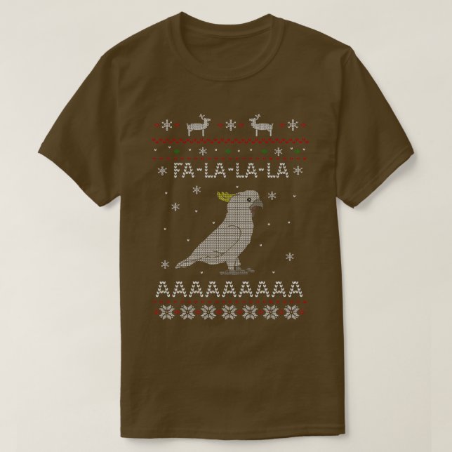 Camiseta FA LA Ugly Christmas Sulfur Cockatoa (Frente do Design)