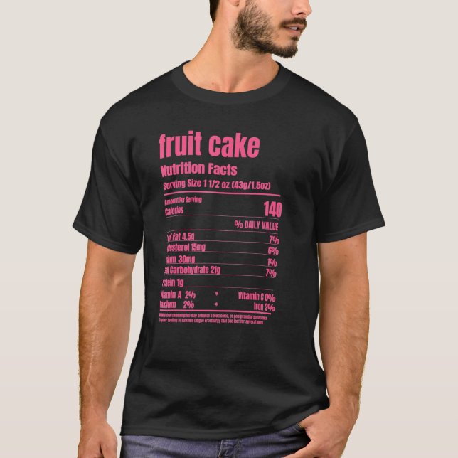 Camiseta Fa Nutricional Do Bolo De Fruta De Natal (Frente)