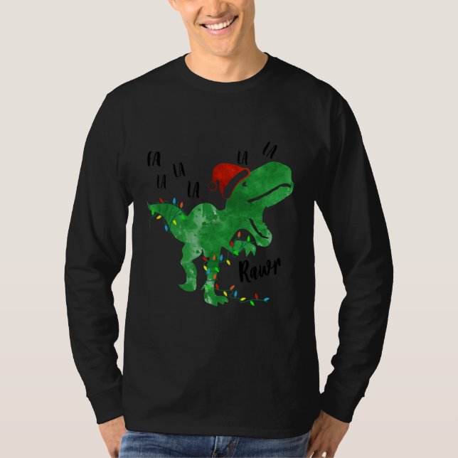 Camiseta Fa Ra Ra Rawr Funny Dinossaur TR ex Natal (Frente)