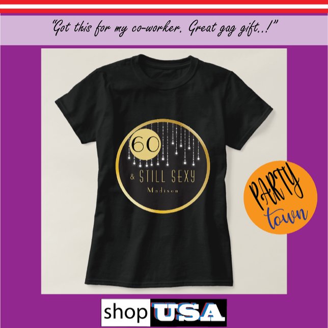 Camiseta Fab 60º aniversário Legal Diversão Preta (Criador carregado)