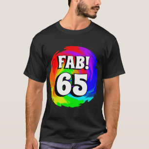Camiseta Fab! 65 Festa de aniversário de espiral de onda de