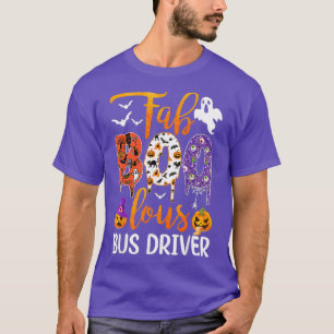Camiseta Fab Boo Lous Bus Driver Ghost Pumpkin Halloween Bu