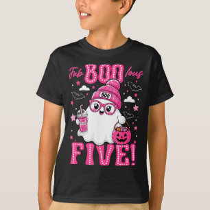 Camiseta Fab Boo Lous Cinco Menina de 5 Anos de Aniversário