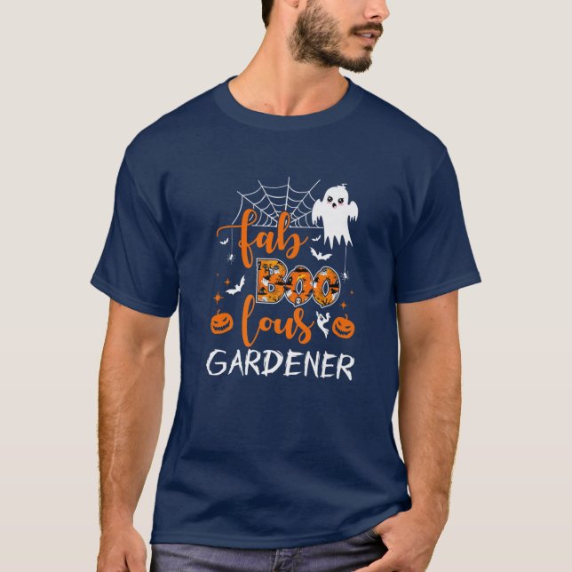 Camiseta Fab Boo Lous Gardener Funny Boo Ghost Halloween Sp (Frente)