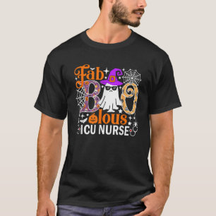 Camiseta Fab Boo Lous ICU Dia de as Bruxas engraçado de Enf