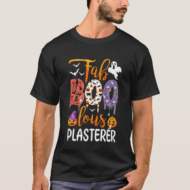 Camiseta Fab Boo Lous Plasterer Boo Ghost Pumpkin Halloween (Frente)