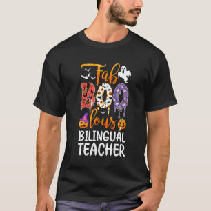 Camiseta Fab Boo Lous Professor Bilíngue Boo Fantasma Abóbo