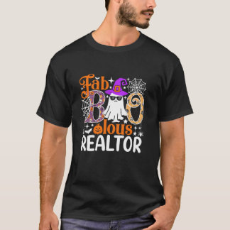 Camiseta Fab Boo Lous Realtor Dia de as Bruxas engraçado Co