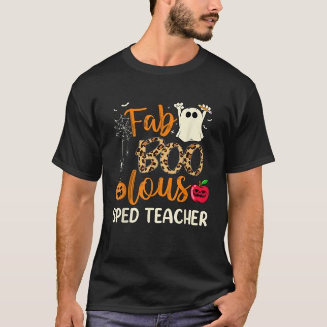 Camiseta Fab Boo Lous Sped Professora Leopard Spookeen (Frente)