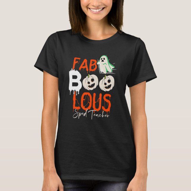 Camiseta Fab Boo Lous Sped Professora Leopard Spookeen (Frente)