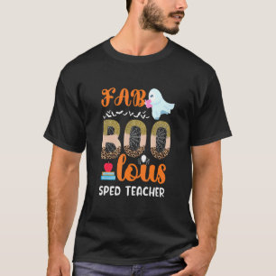 Camiseta Fab Boo Lous Sped Professora Leopard Spooky