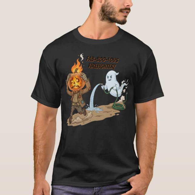 Camiseta Fab-ULO-so Bombeiro | Halloween (Frente)