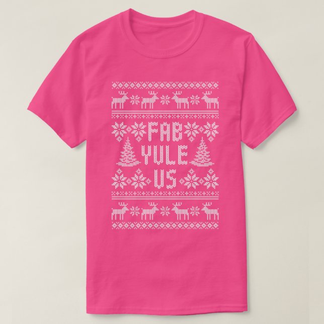 Camiseta Fab Yule Us Funny Yule Log Ugly Christmas Sweater (Frente do Design)