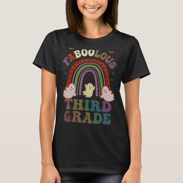 Camiseta FaBOOlous 3RD GRADE TEACHER Figurume Este É O Meu  (Frente)