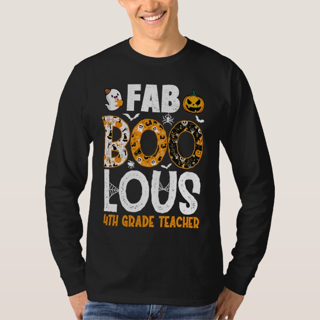 Camiseta Faboolous 4th Grade Teacher Spooky Teacher Hallowe (Frente)