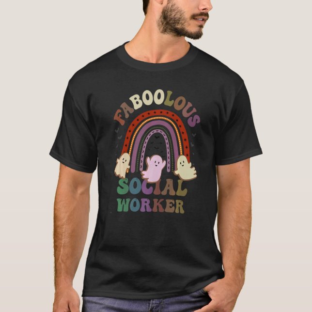 Camiseta FaBOOlous SOCIAL WORKER Fume Este É Meu Spooky (Frente)