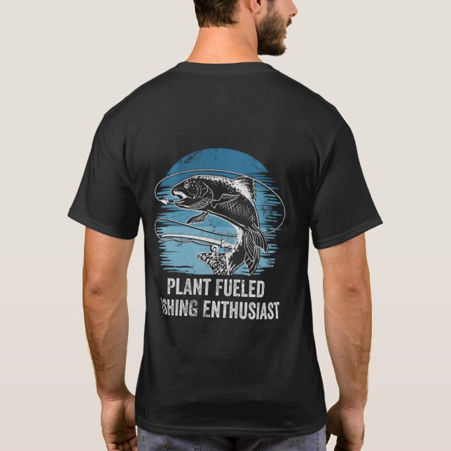 Camiseta Fábrica Alimentada Pela Pesca Entusiasta Estilo De (Verso)