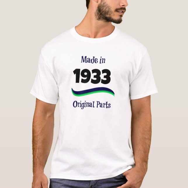 Camiseta Fabricado em 1933, peças originais (Frente)