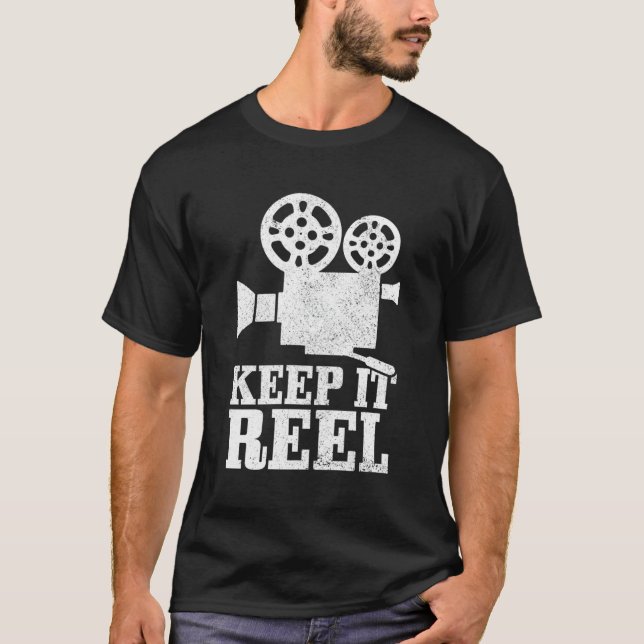 Camiseta Fabricante de Filmagem da Câmera Mantenha Reel Mov (Frente)
