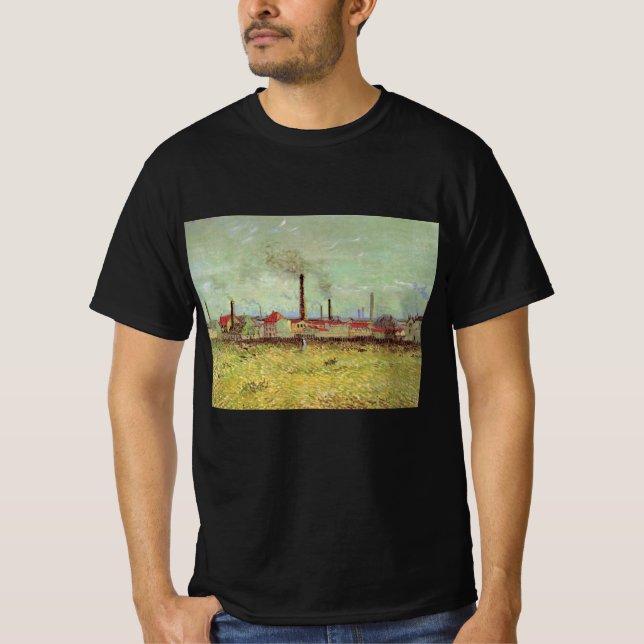 Camiseta Fábricas em Asnieres por Vincent van Gogh (Frente)