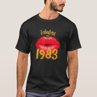 Camiseta Fabulosa desde 1983 Mulheres de Aniversário Lábios