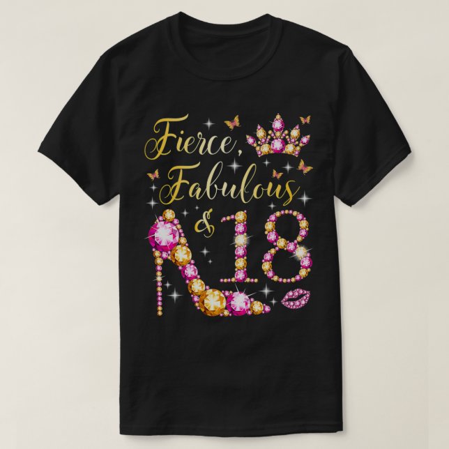 Camiseta Fabulosa e raparigas de 18 anos 18 anos (Frente do Design)