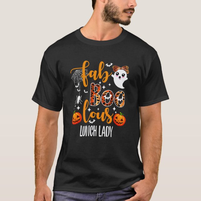 Camiseta Fabulosa Professora de Cantina de Halloween (Frente)
