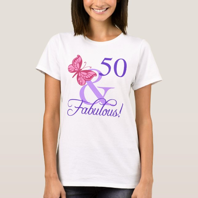 Camiseta Fabuloso 50º aniversário para as mulheres (Frente)