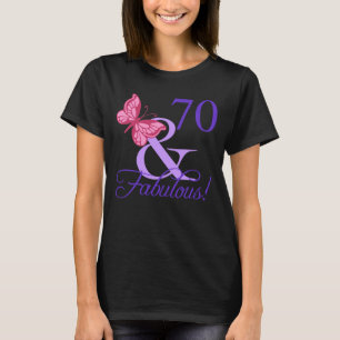 Camiseta Fabuloso Aniversário De 70 Para Mulheres