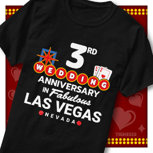 Camiseta Fabuloso Casal de Noivos do 3º Aniversário de Las